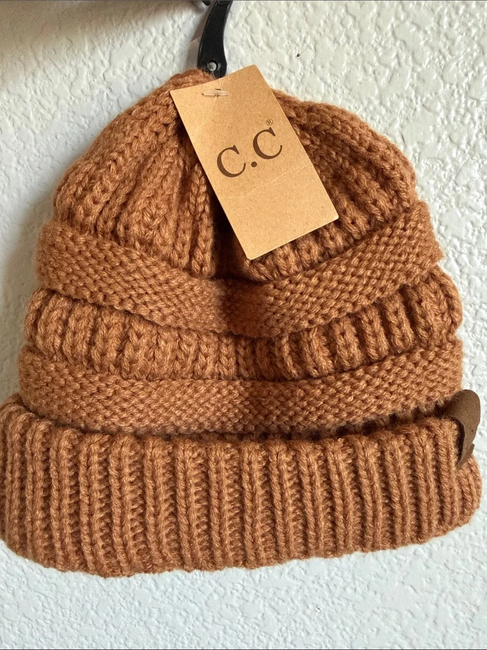 C.C Womens Knit Beanie - Brown Tan (toasted almond)